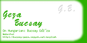 geza bucsay business card